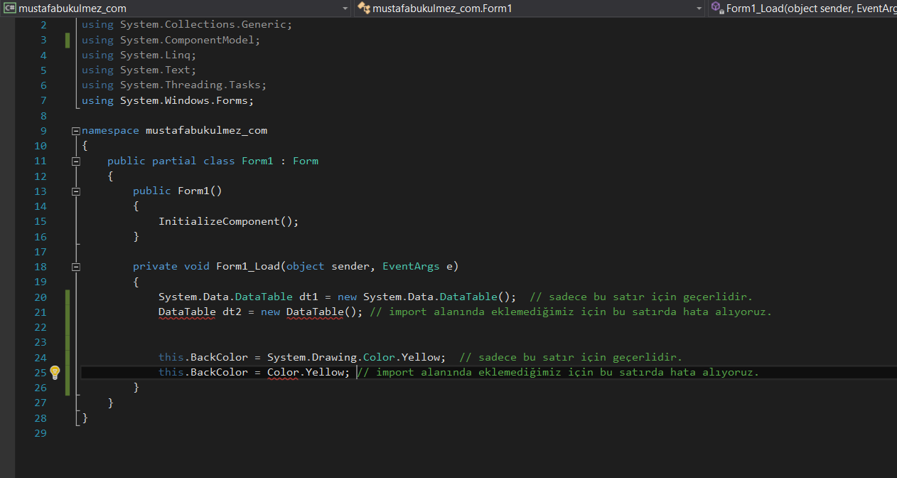 c# namespace using