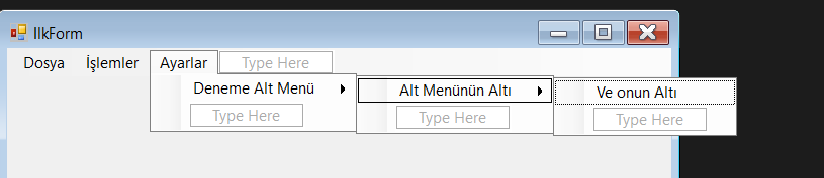 c# menustrip kullanımı 2