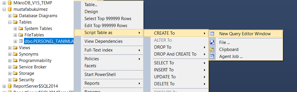 generate create script