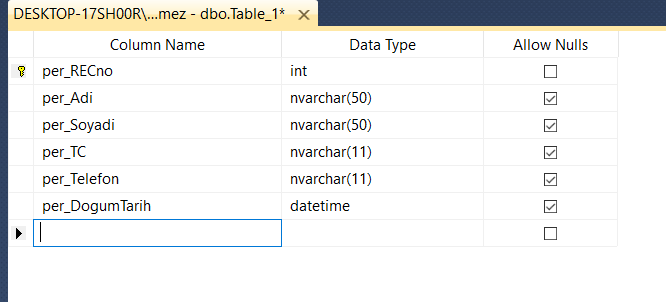 sql create table