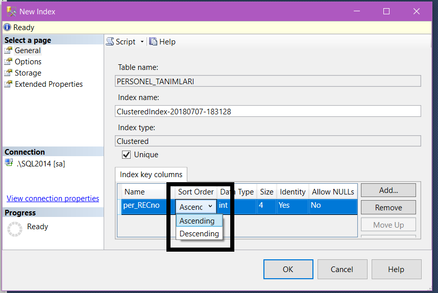 sql index