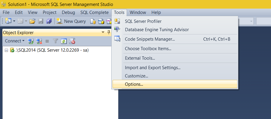 sql management studio tools