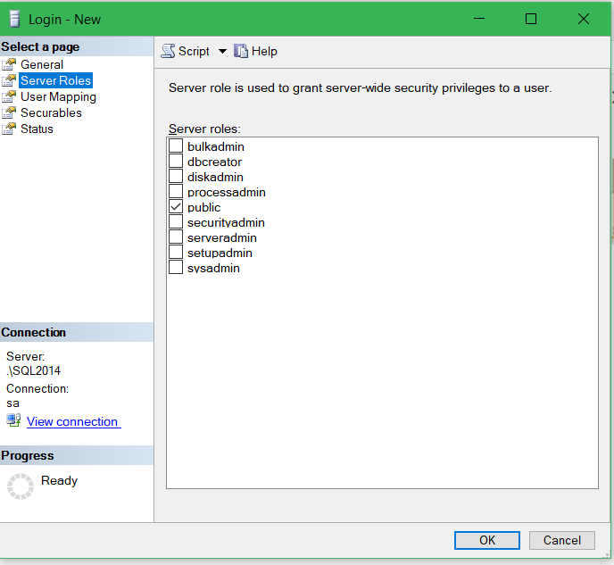 sql server user roles
