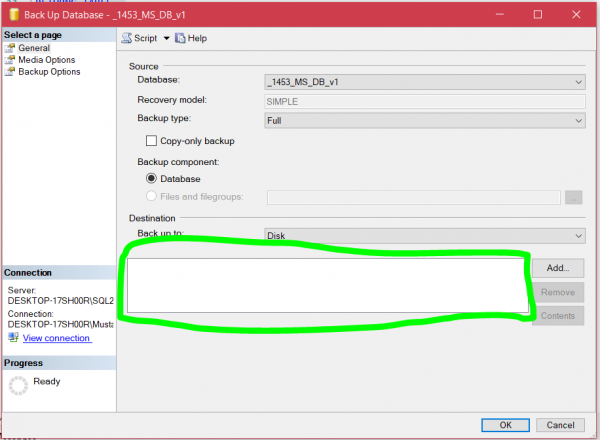 sql server backup database