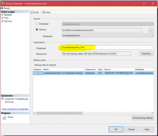 sql server restore database 4