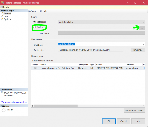 sql server restore database