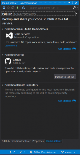 vs 2015 team explorer