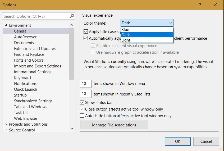 VS 2015 color theme