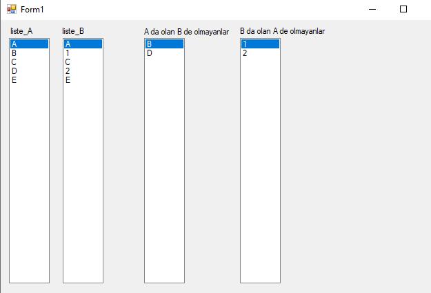List Listeler Arasındaki Farklar
