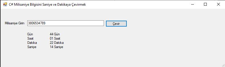 C# Milisaniye Convert - Saniye ve Dakikaya Çevirmek