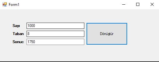 C# Sayı Tabanını Değiştirme