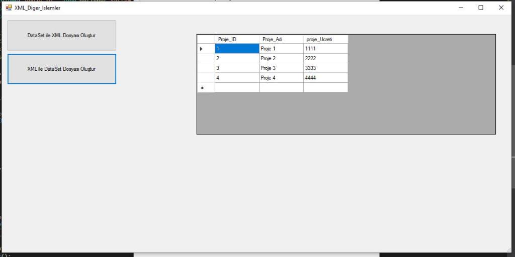 C# XML Dosyası ile DataSet Nasıl Oluşturulur ve Okunur
