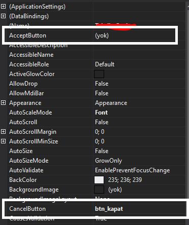 C# Form AcceptButton CancelButton