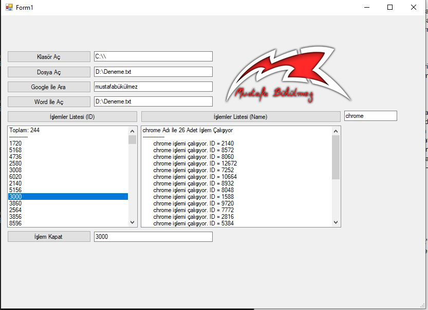 C# Process İşlemleri - Neler Yapılabilir 1