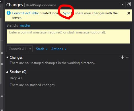 VS 2019 Github Proje Yükleme