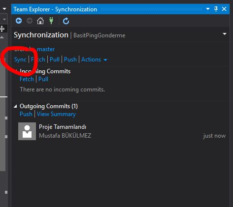 VS 2019 Github Proje Yükleme