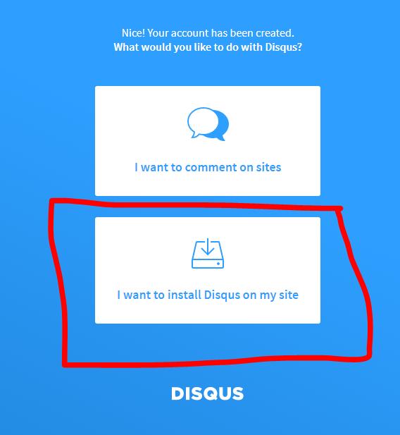 disqus create site 