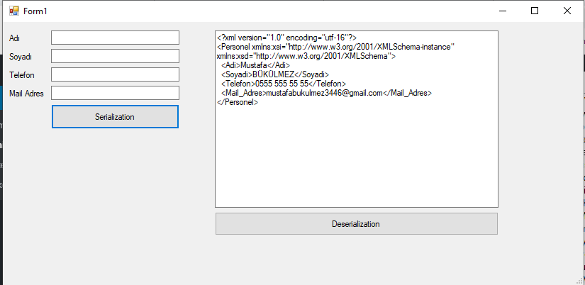 C# XML Serialization ve Deserialization İşlemleri