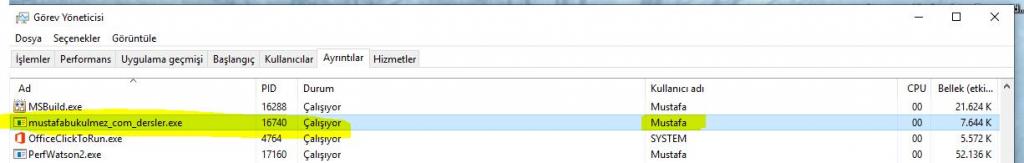 C# Çalışan Bir Uygulamanın Sahibini Bulmak - Process Owner