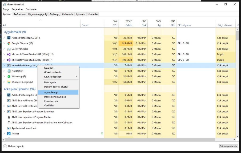 Çalışan Exe Kullanıcı Bilgisini Almak