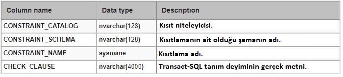 SQL Server INFORMATION_SCHEMA.CHECK_CONSTRAINTS