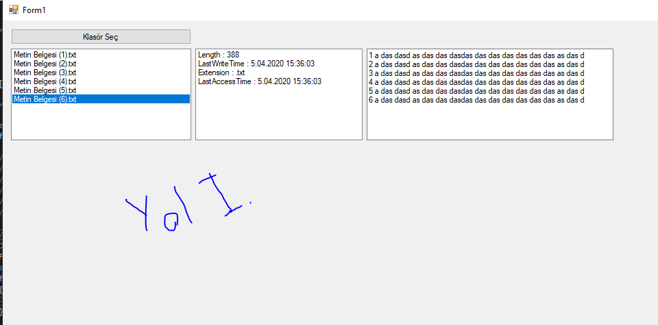 C# Klasördeki Dosya Adlarını Almak