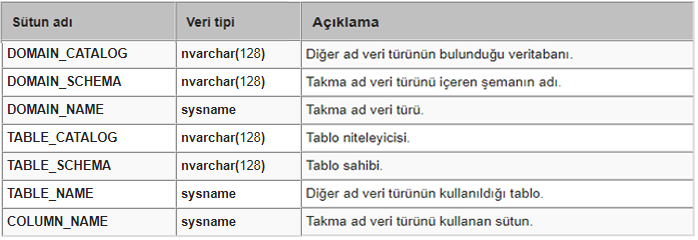 INFORMATION_SCHEMA COLUMN_DOMAIN_USAGE