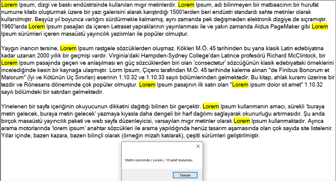 C# RichTextBox İçinde Arama 2