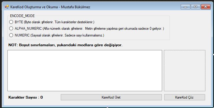 C# Karekod Oluşturma ve Okuma