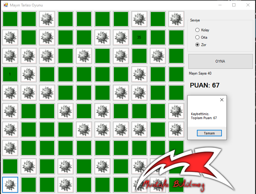 C# Mayın Tarlası Yapımı - C# Mayın Tarlası Kodları