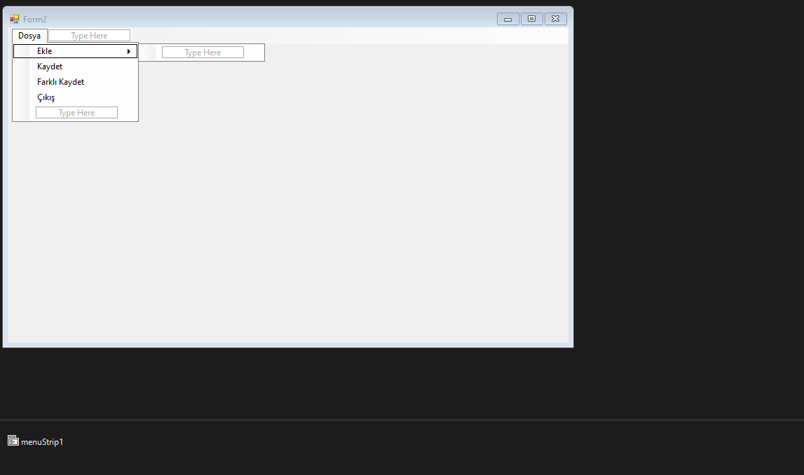 C# MenuStrip, ToolStrip, StatusStrip, ContextMenuStrip