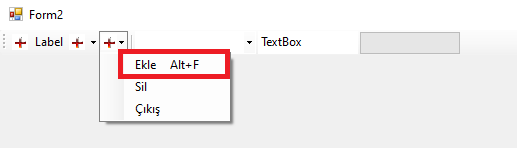 C# ToolStrip Kullanımı ToolStripDropDownButton