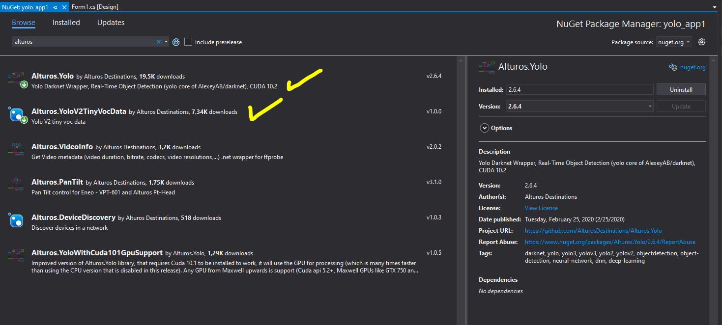 C# Alturos.Yolo Object Detection 2