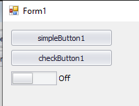 C# DevExpress SimpleButton, CheckButton ve ToggleSwitch 1