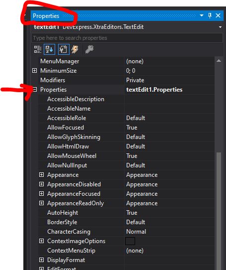 C# DevExpress TextEdit
