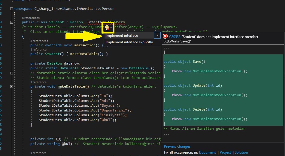 C# Interface Kavramı ve Kullanımı 2