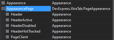 C# devepxress appreance property 2