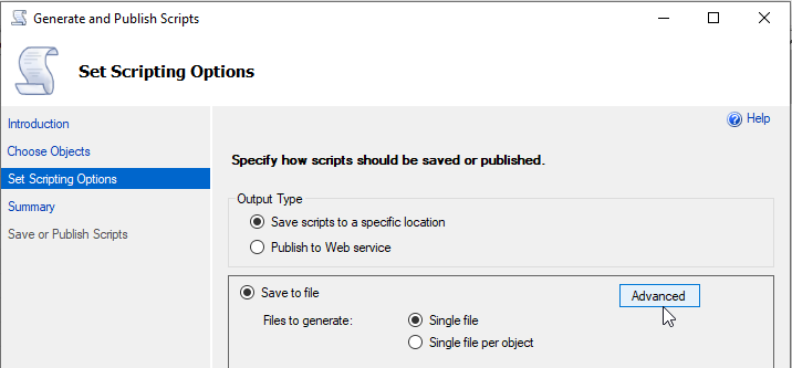 SQL Database Create Script Oluşturmak