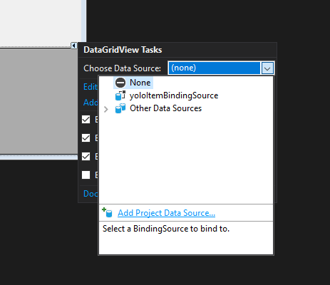 datagridview choose data source