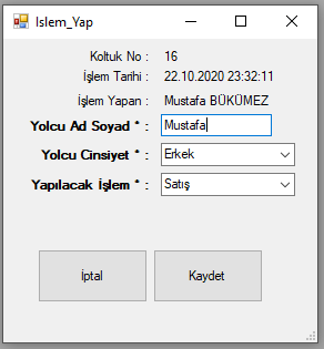 C# Otobüs Bilet Satış Uygulaması 2