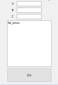 C# İkinci Derece Denklem Çözümü Örneği