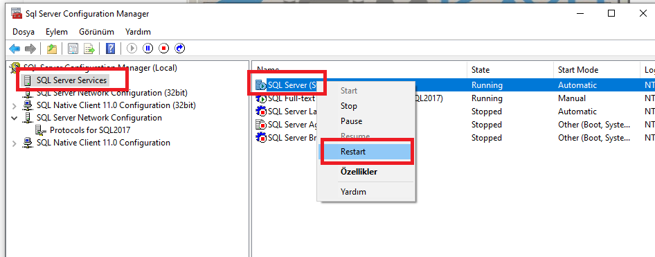 SQL Server TCPIP Uzaktan Erişimi Açma