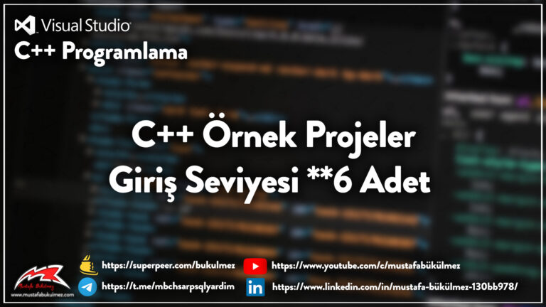 C++ Örnek Projeler - Giriş Seviyesi 6 Adet