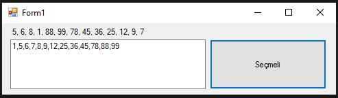 Seçmeli Sıralama Algoritması