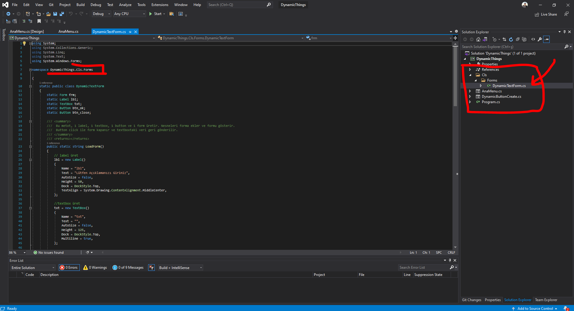 C# Kod ile Form Oluşturup Kullanmak