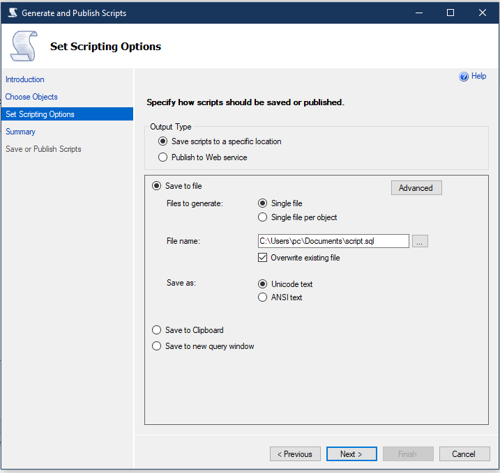 SQL Create Script Data Export - Verileri Dışa Aktarma 4